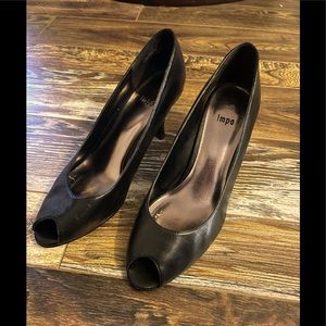 Black Leather Impo Comfortable Heels